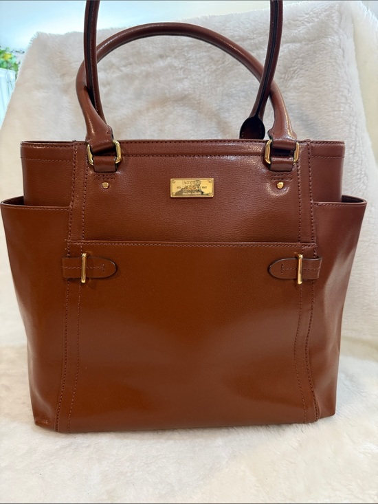 Lauren Ralph Lauren Handbags - 🤎 Lauren Ralph Lauren RLL Cognac Tote Bag